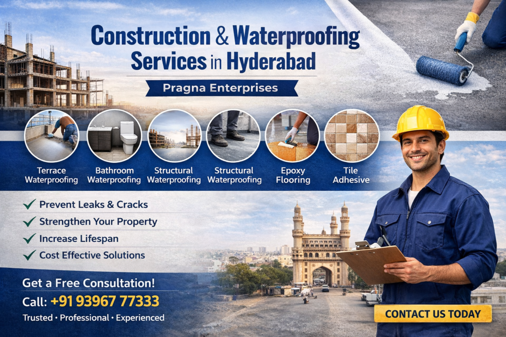 Construction & Waterproofing Services in Hyderabad | Pragna Enterprises